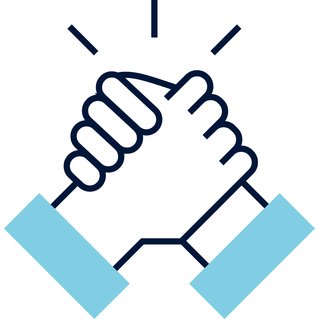 blue handshake icon